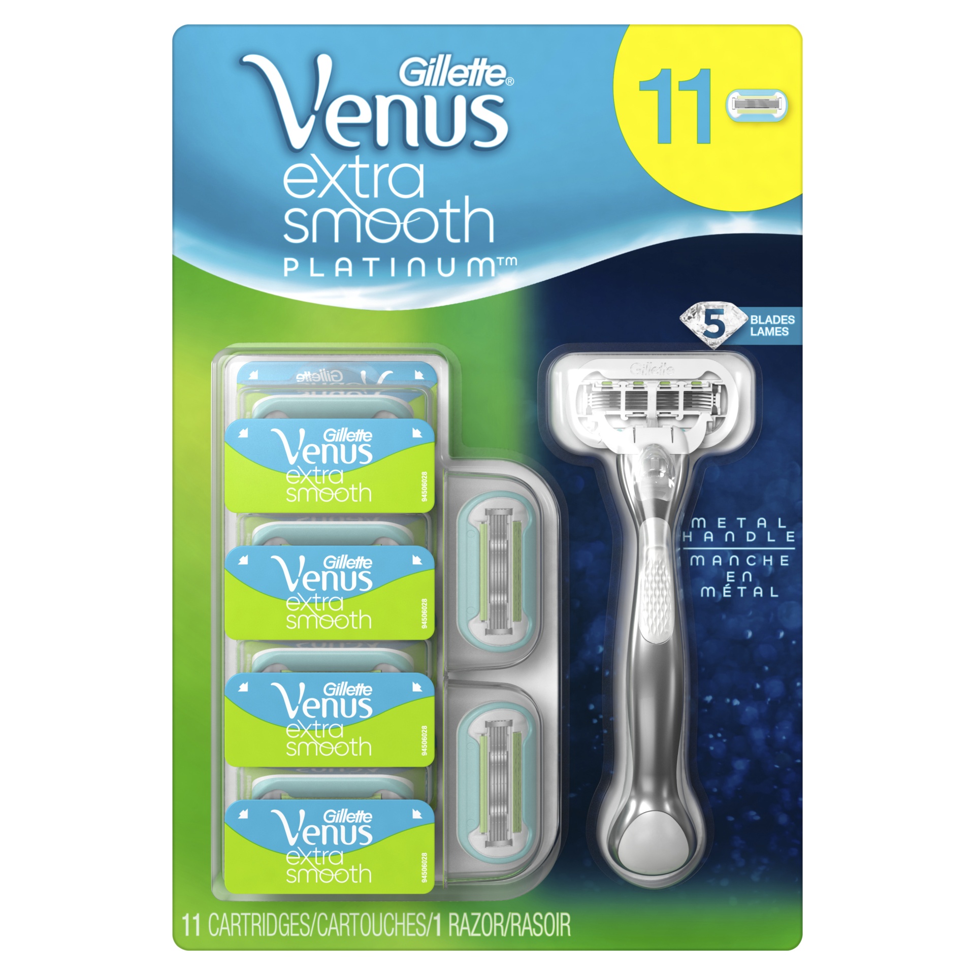 slide 1 of 2, Gillette Venus Platinum Extra Smooth Women's Razor, 