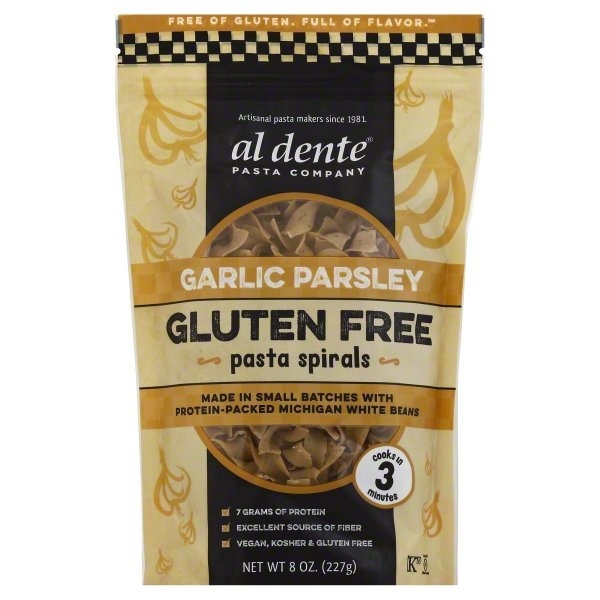 slide 1 of 1, Al Dente Pasta Spirals, Gluten Free, Garlic Parsley, 8 oz