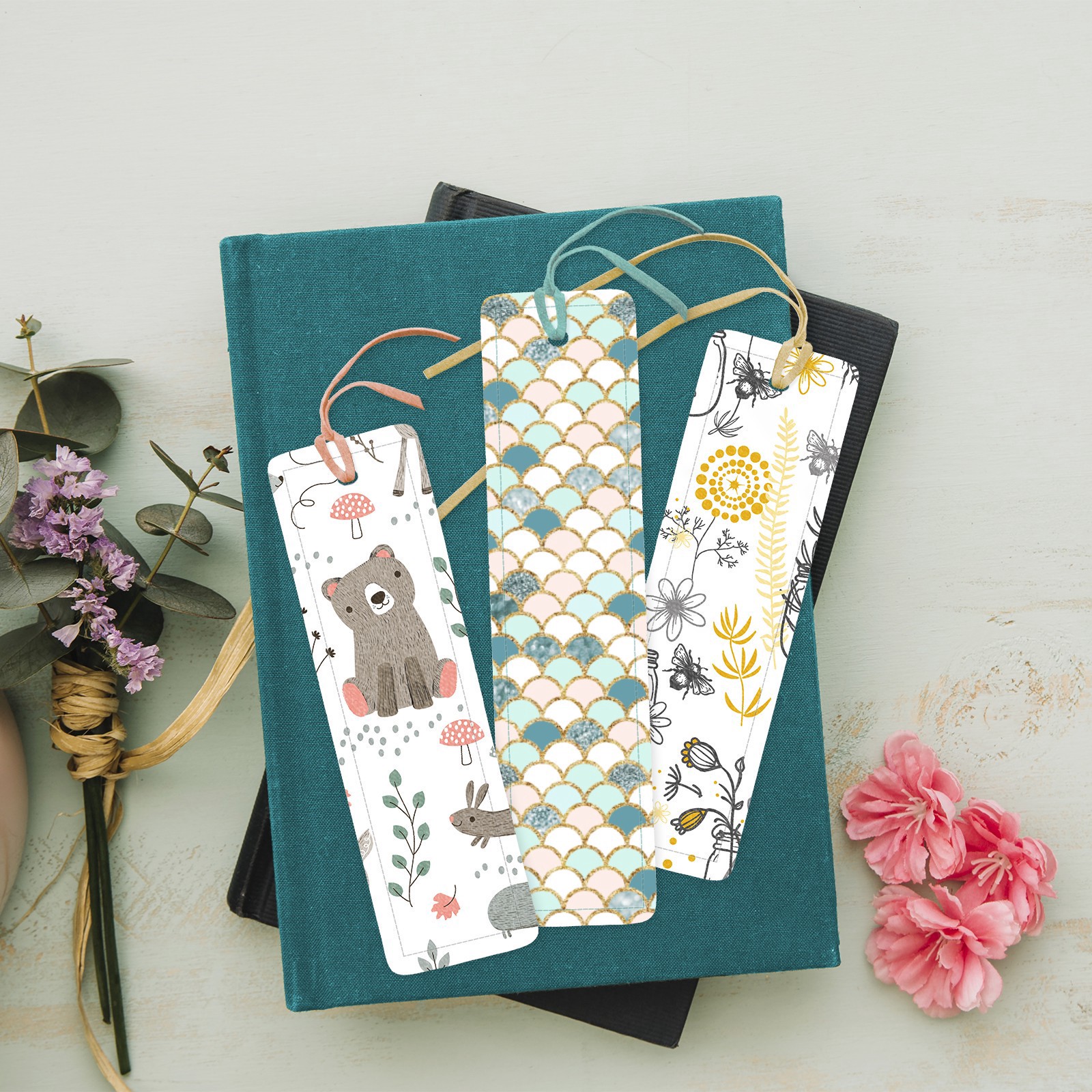 slide 3 of 4, Blue & White Scales Cotton Fabric By Loops & Threads, 18 in x 21 in