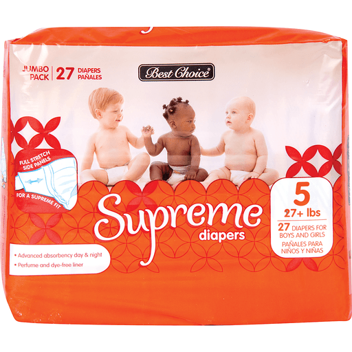 slide 1 of 1, Best Choice Supreme Diapers Size 5, 24 ct