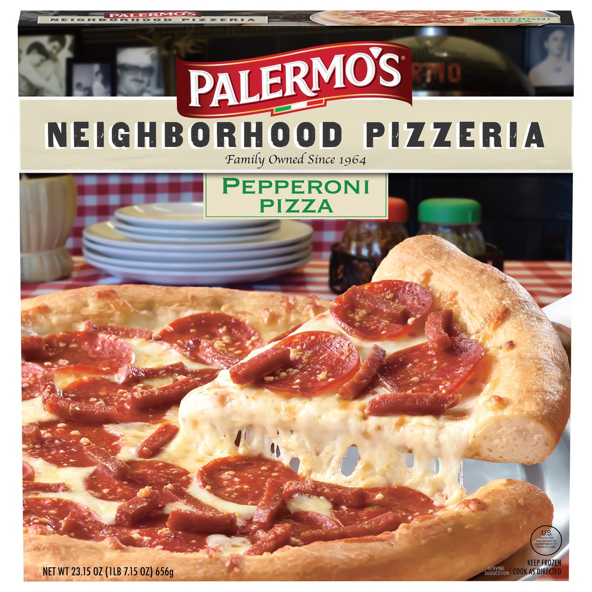 slide 1 of 9, Palermo's Neighborhood Pizzeria Pepperoni Pizza 23.15 oz, 23.15 oz