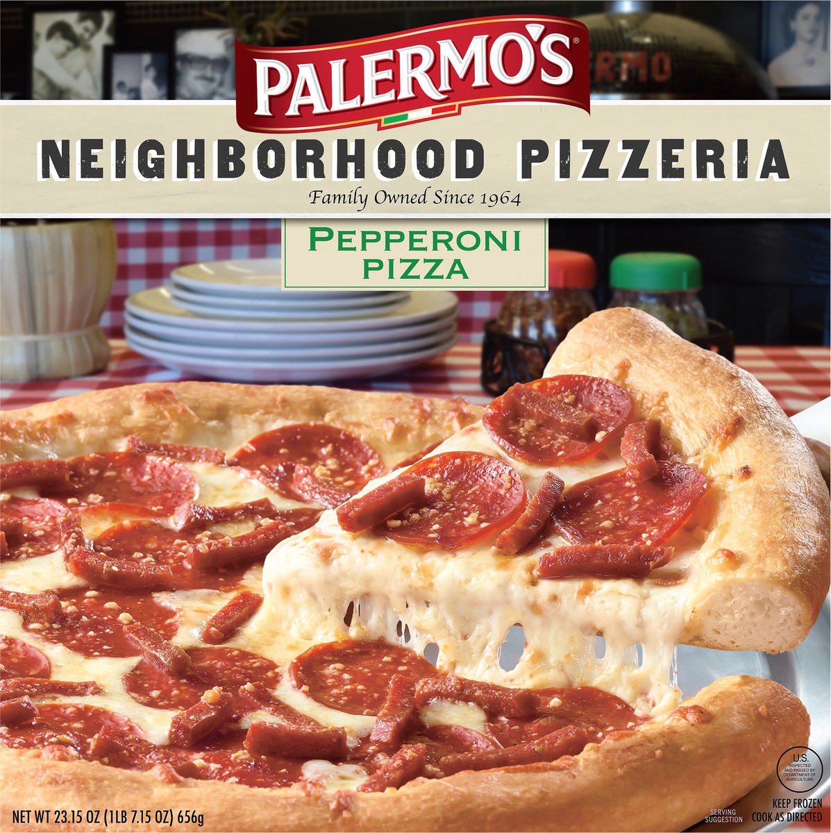 slide 6 of 9, Palermo's Neighborhood Pizzeria Pepperoni Pizza 23.15 oz, 23.15 oz