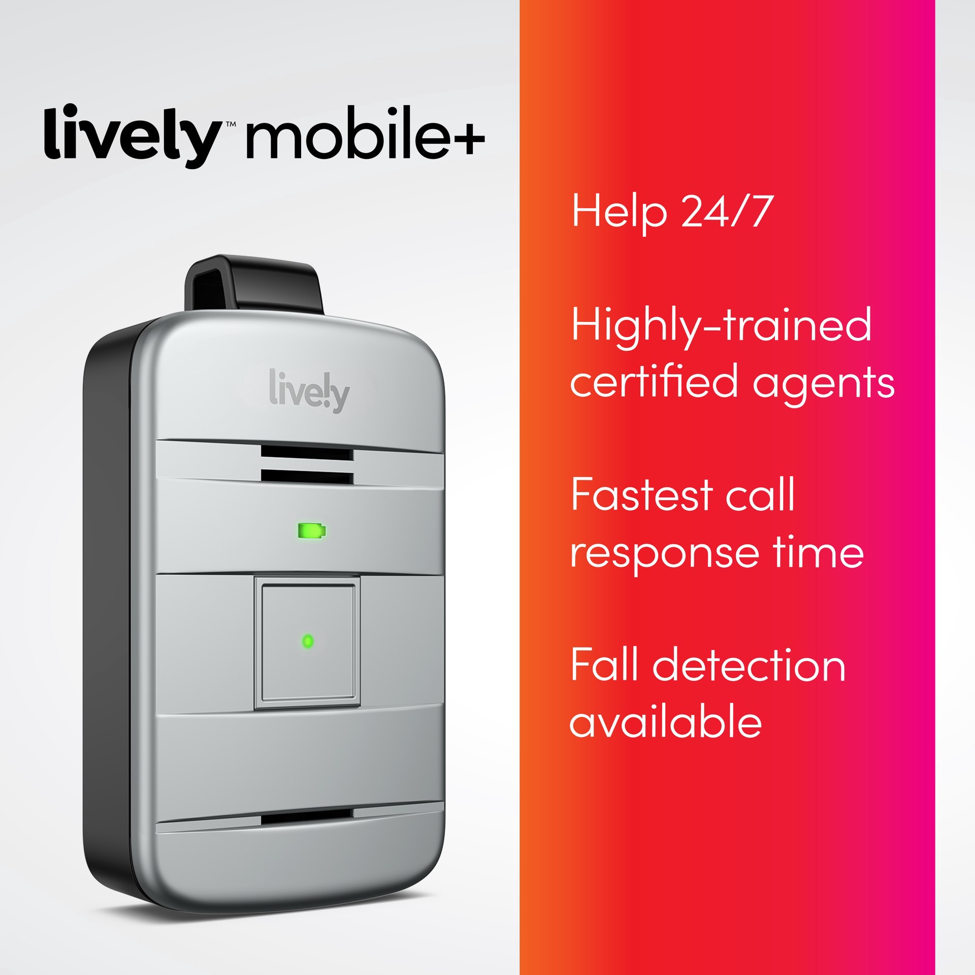 slide 4 of 5, Lively Mobile Plus Medical Alert Device, Silver, 1 ct