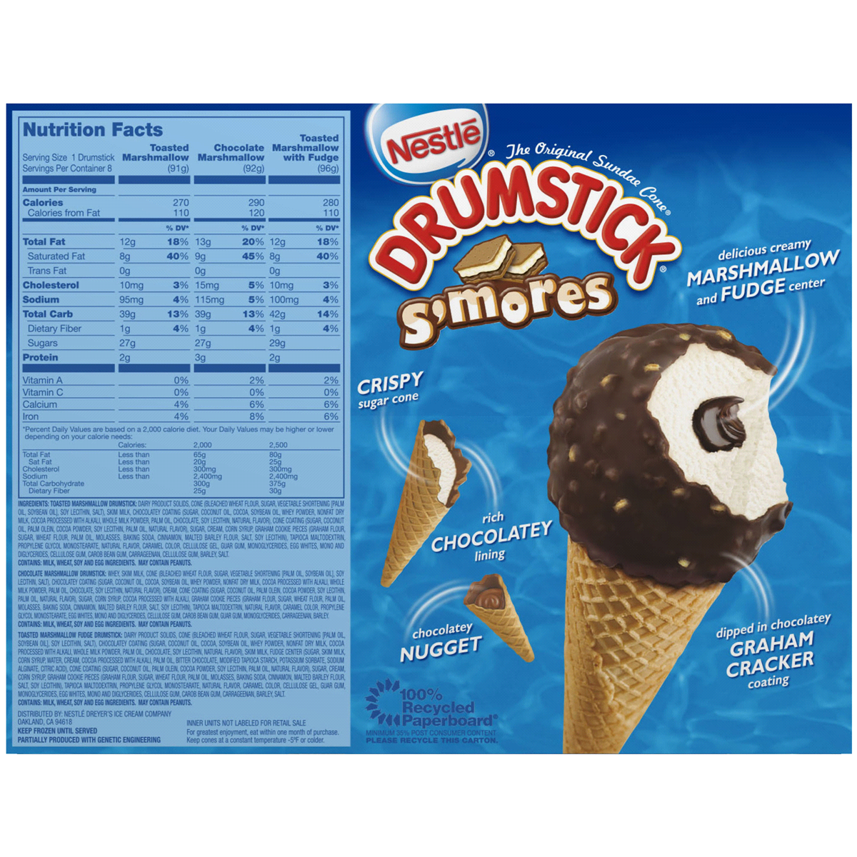 slide 2 of 2, Nestle Drumstick S'Mores Ice Cream, 8 ct