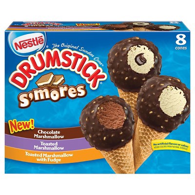 slide 1 of 2, Nestle Drumstick S'Mores Ice Cream, 8 ct