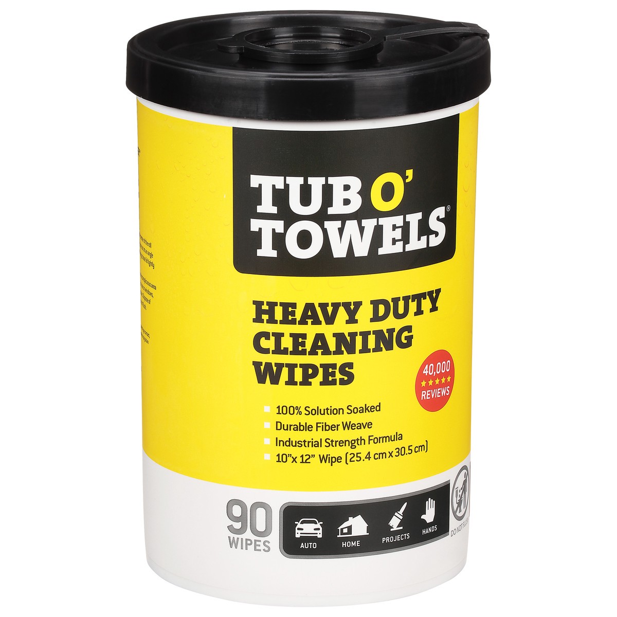 slide 6 of 9, Tub O' Towels Heavy Duty Cleaning Wipes 90 ea, 90 ct