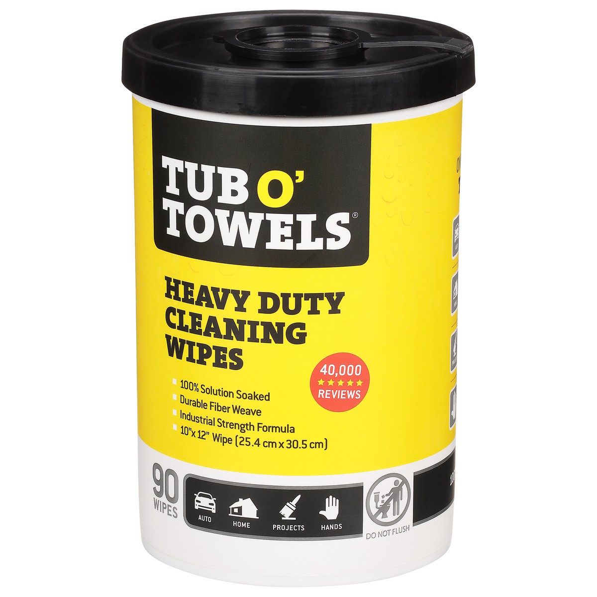 slide 2 of 9, Tub O' Towels Heavy Duty Cleaning Wipes 90 ea, 90 ct