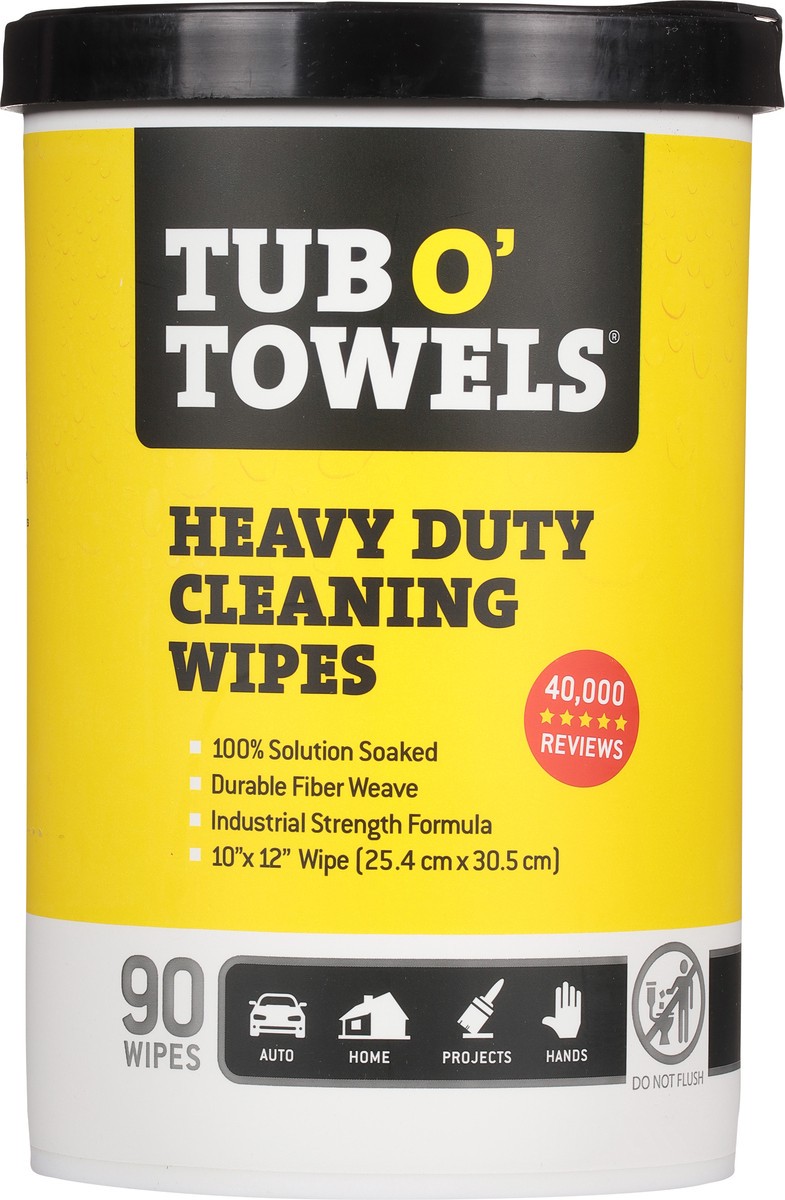 slide 7 of 9, Tub O' Towels Heavy Duty Cleaning Wipes 90 ea, 90 ct