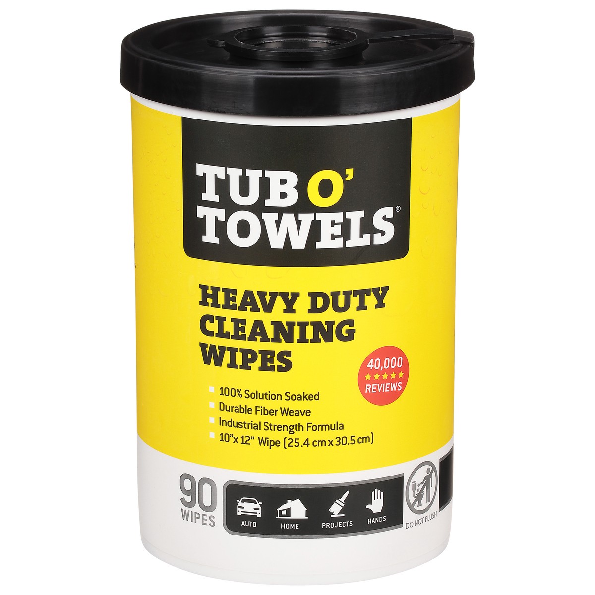 slide 1 of 9, Tub O' Towels Heavy Duty Cleaning Wipes 90 ea, 90 ct