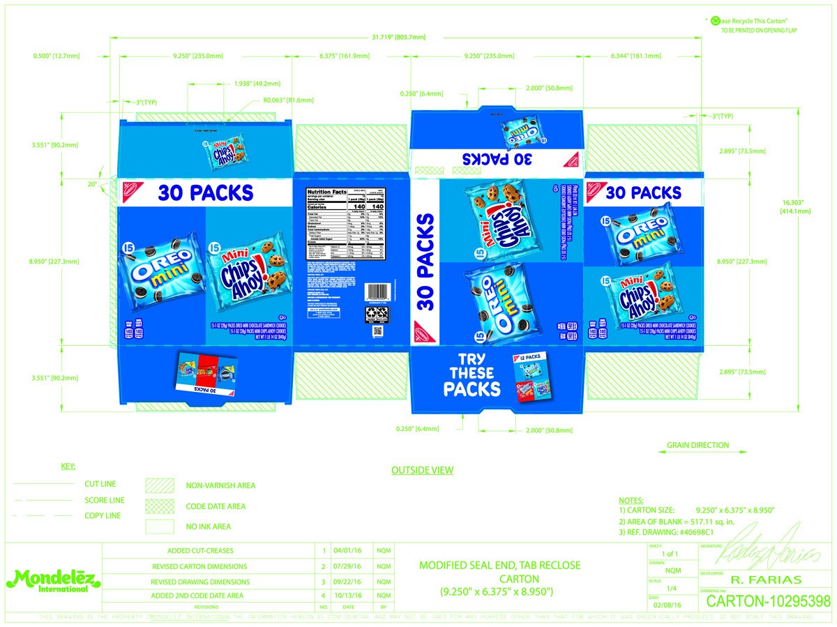 slide 10 of 14, Nabisco Oreo/Chips Ahoy! Cookies Mini 30 ea, 30 oz