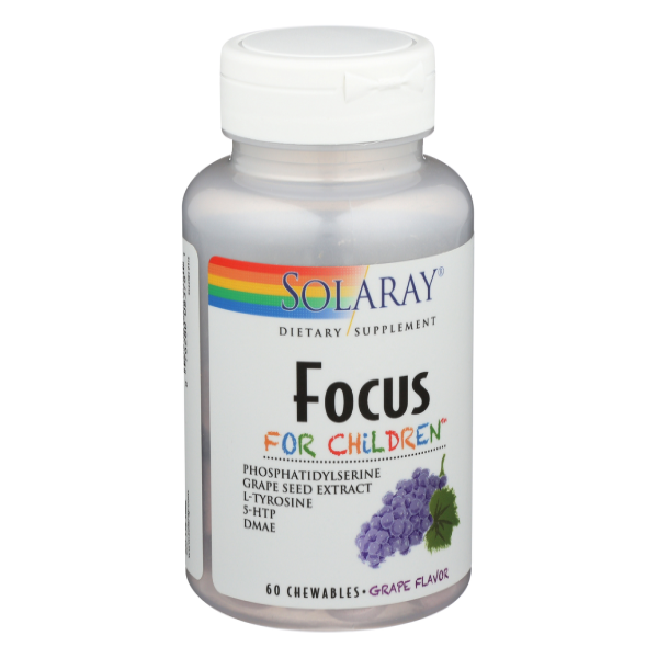 slide 1 of 1, Solaray Focus For Children Grape 60Che, 1 ct