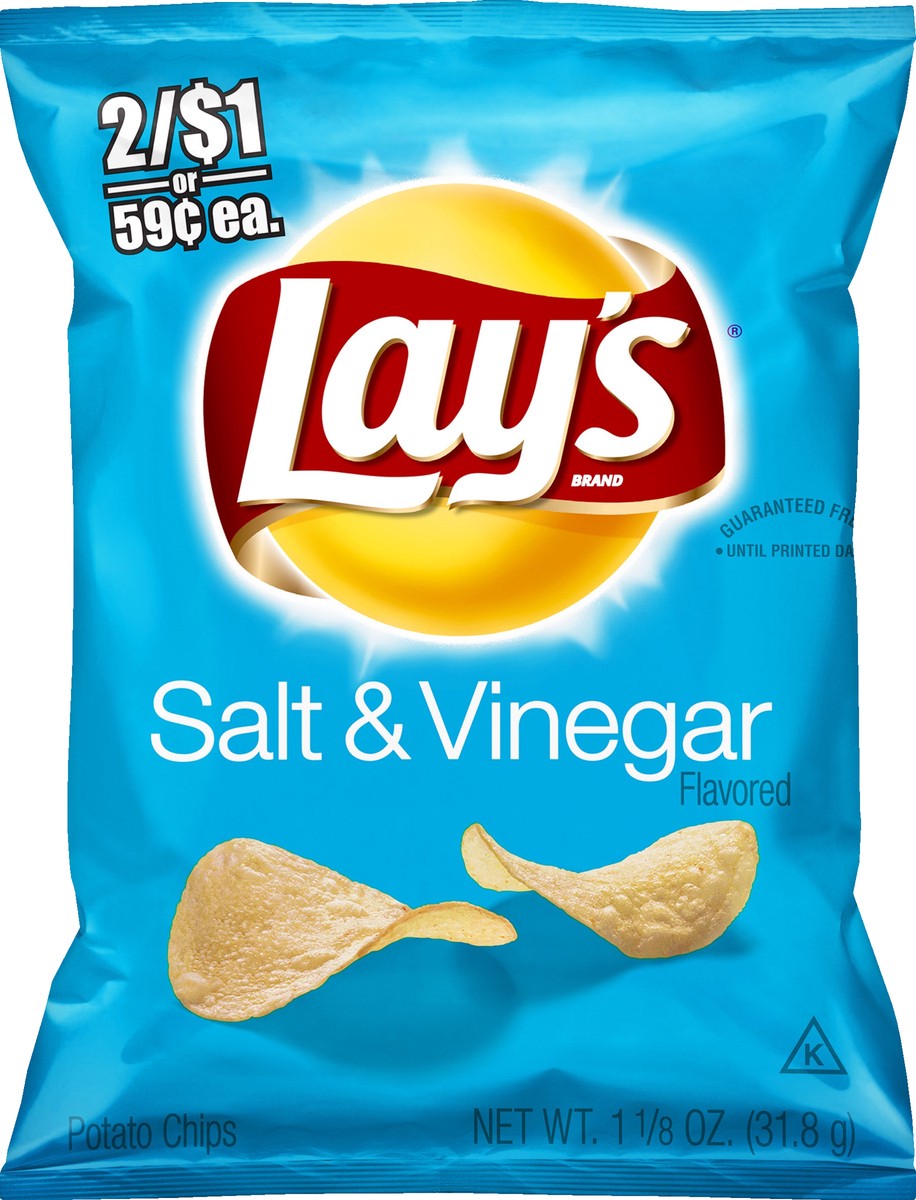 slide 3 of 3, Lay's Salt & Vinegar Flavored Potato Chips 1.125 oz, 1.12 oz