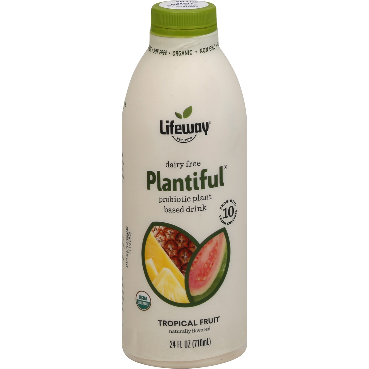 slide 1 of 1, Lifeway Organic Dairy Free Plantiful Trop Fruit, 24 oz