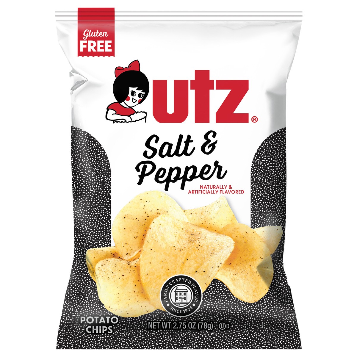 slide 1 of 7, Utz 2.75 oz Utz Salt & Pepper Potato Chips, 2.75 oz