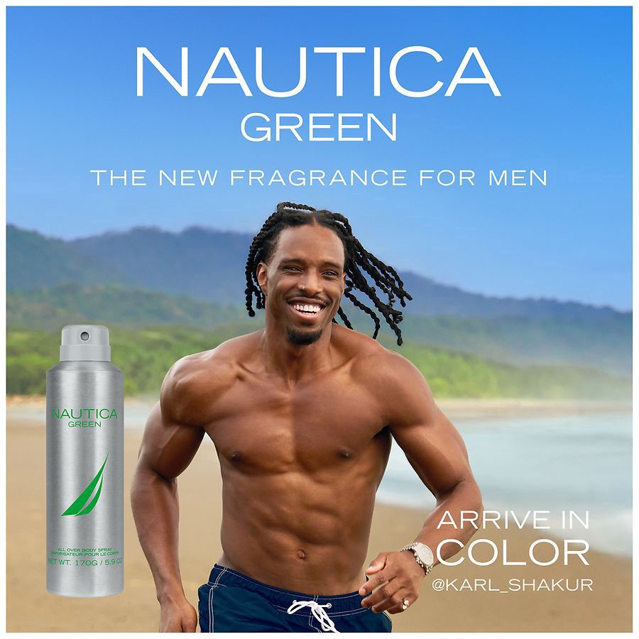 slide 5 of 5, Nautica All Over Green Body Spray 5.9 oz, 5.9 oz