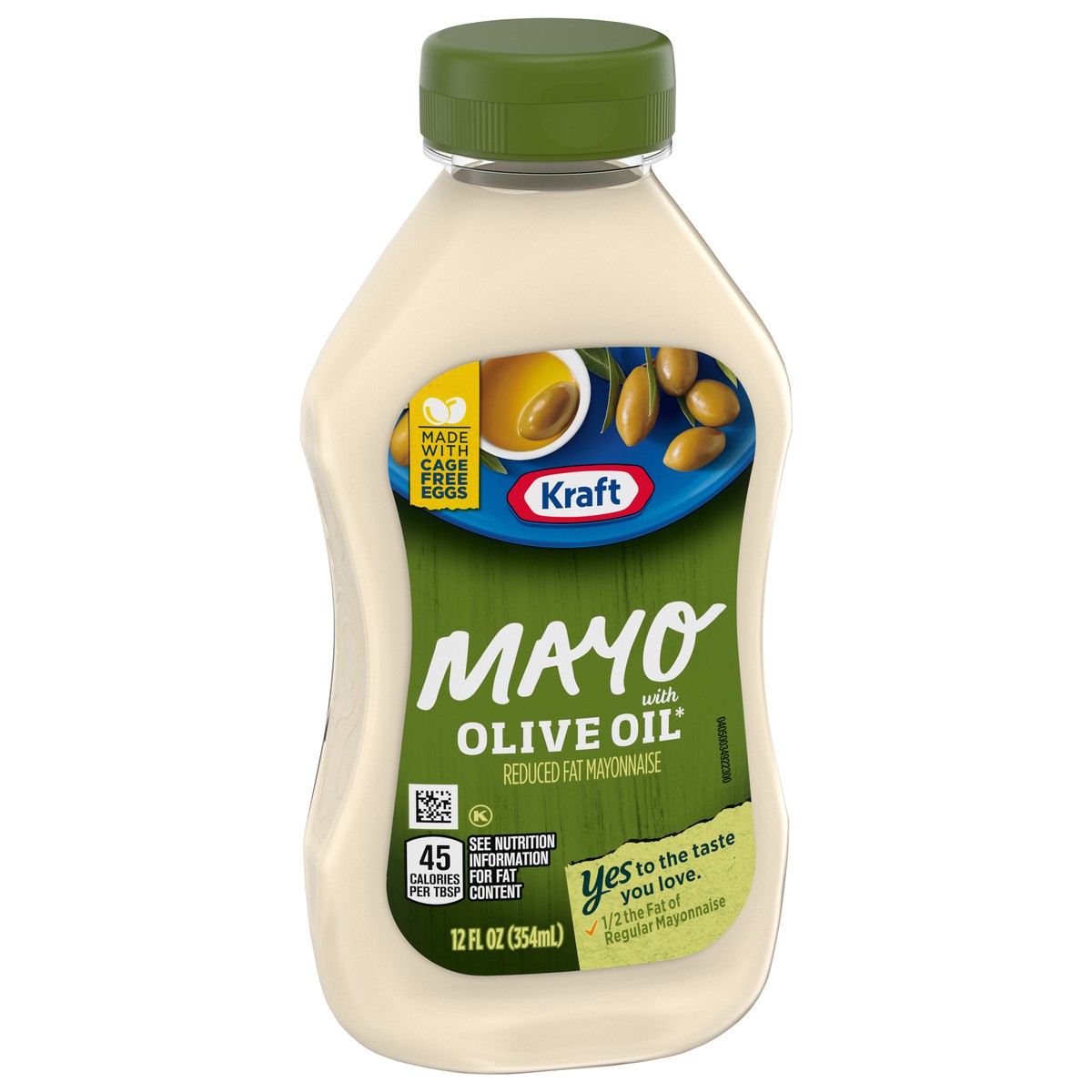 slide 4 of 9, Kraft Olive Oil Reduced Fat Mayonnaise, 12 fl oz
