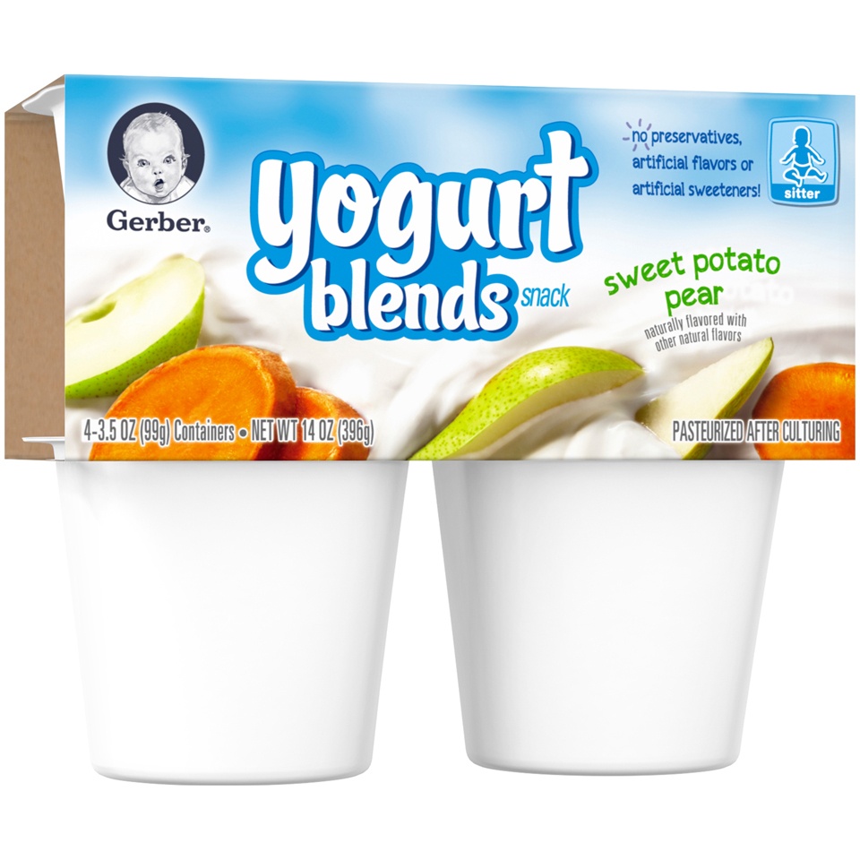 slide 1 of 4, Gerber Yogurt Blends Snack 4 ea, 4 ct