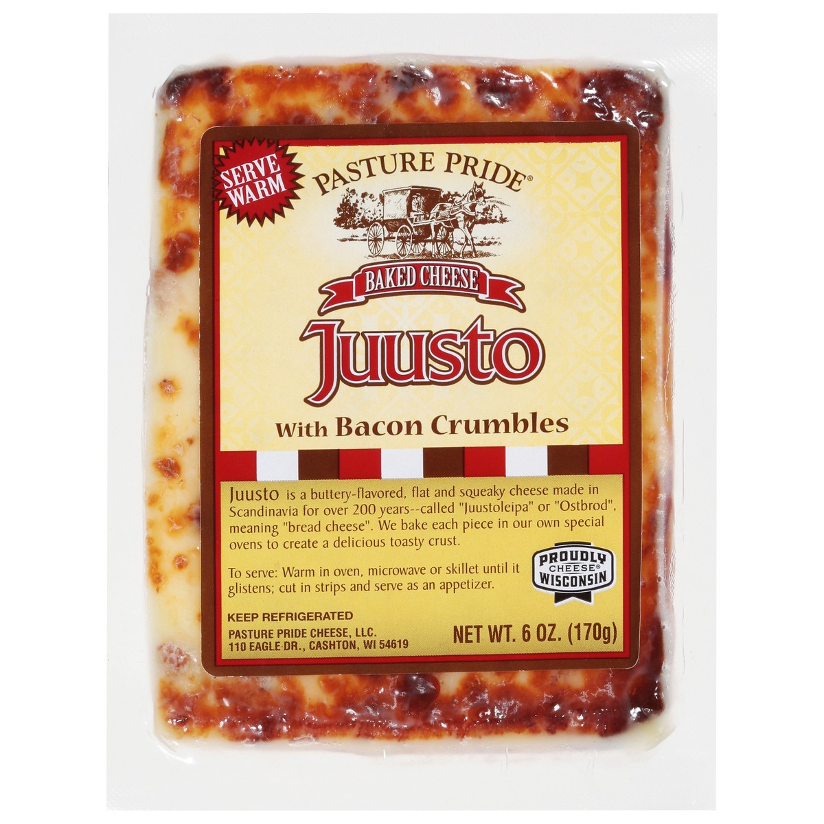slide 14 of 14, Pasture Pride Juusto Baked Cheese with Bacon Crumble 6 oz, 6 oz