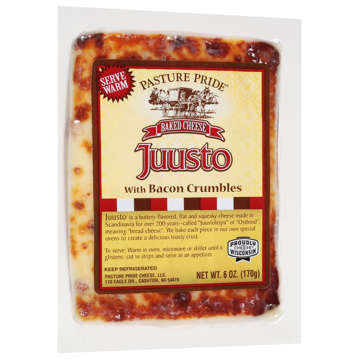 slide 2 of 14, Pasture Pride Juusto Baked Cheese with Bacon Crumble 6 oz, 6 oz