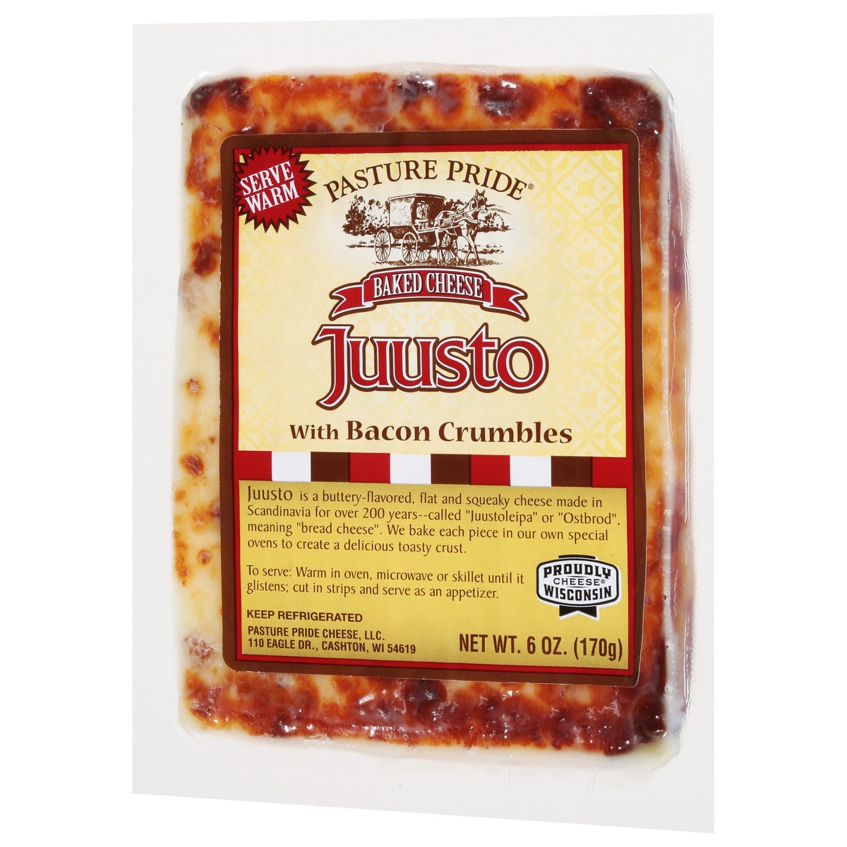 slide 10 of 14, Pasture Pride Juusto Baked Cheese with Bacon Crumble 6 oz, 6 oz