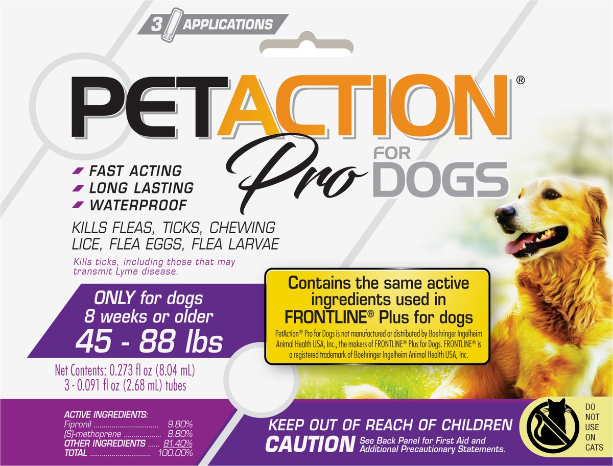 slide 3 of 5, PetAction Pet Action Pro F&T SO Dog 45-88LB 3CT, 1 ct