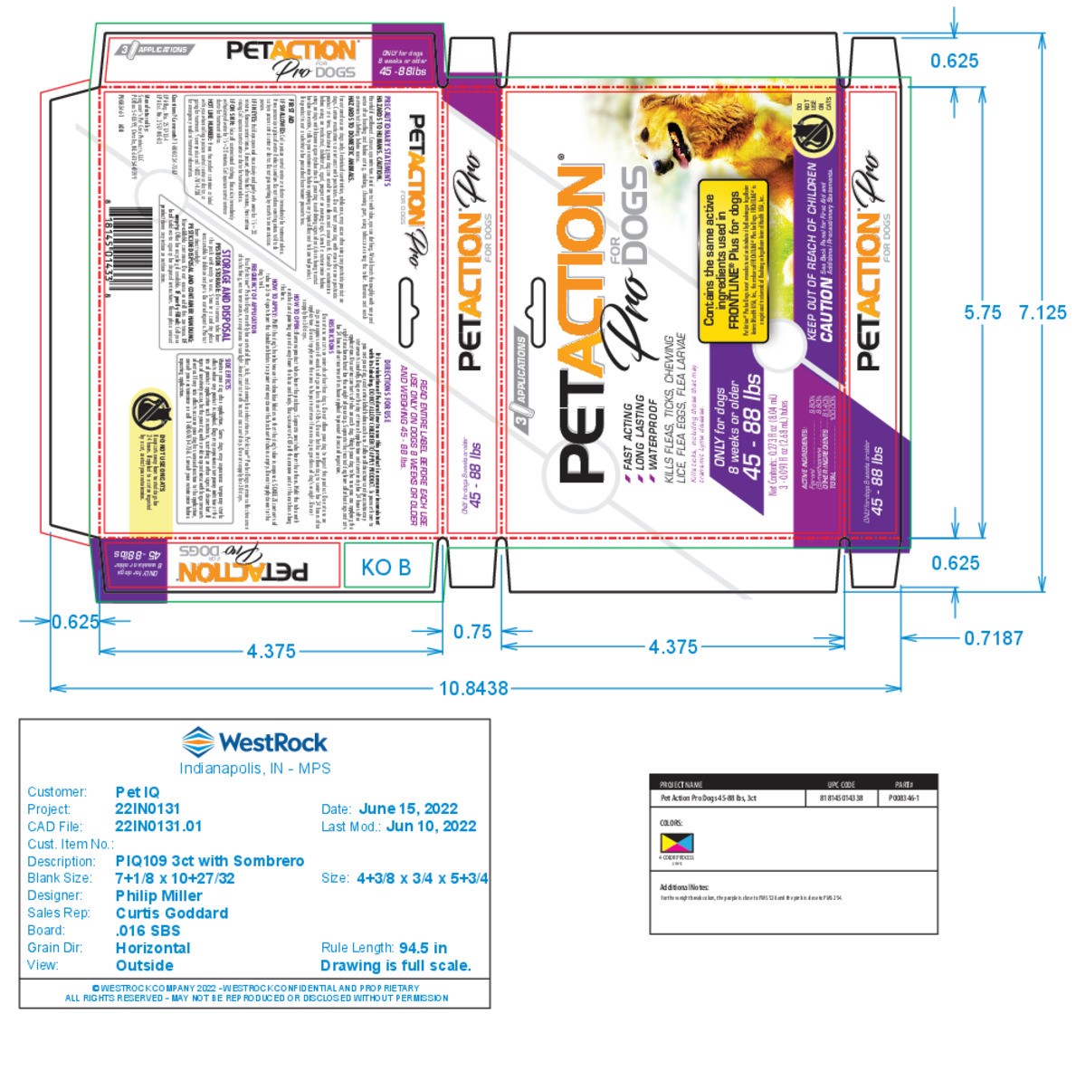 slide 5 of 5, PetAction Pet Action Pro F&T SO Dog 45-88LB 3CT, 1 ct