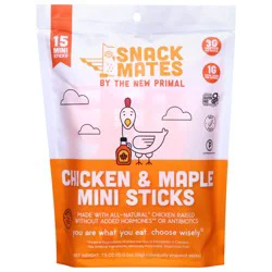 Snack Mates Kids Chicken & Maple Mini Sticks - 15 - 0.5 oz Sticks