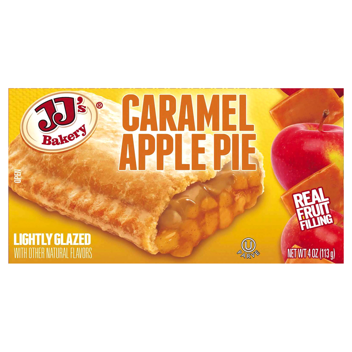 slide 1 of 1, JJ's Bakery Lightly Glazed Caramel Apple Pie, 4 oz