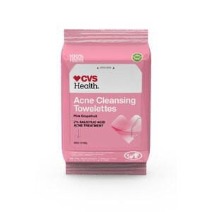 slide 1 of 1, CVS Health Oil-Free Acne Cleansing Towelettes, Pink Grapefruit, 25Ct, 1 ct