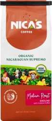 Nica's Coffee Organic Medium Roast Ground Nicaraguan Supremo Coffee - 12 oz