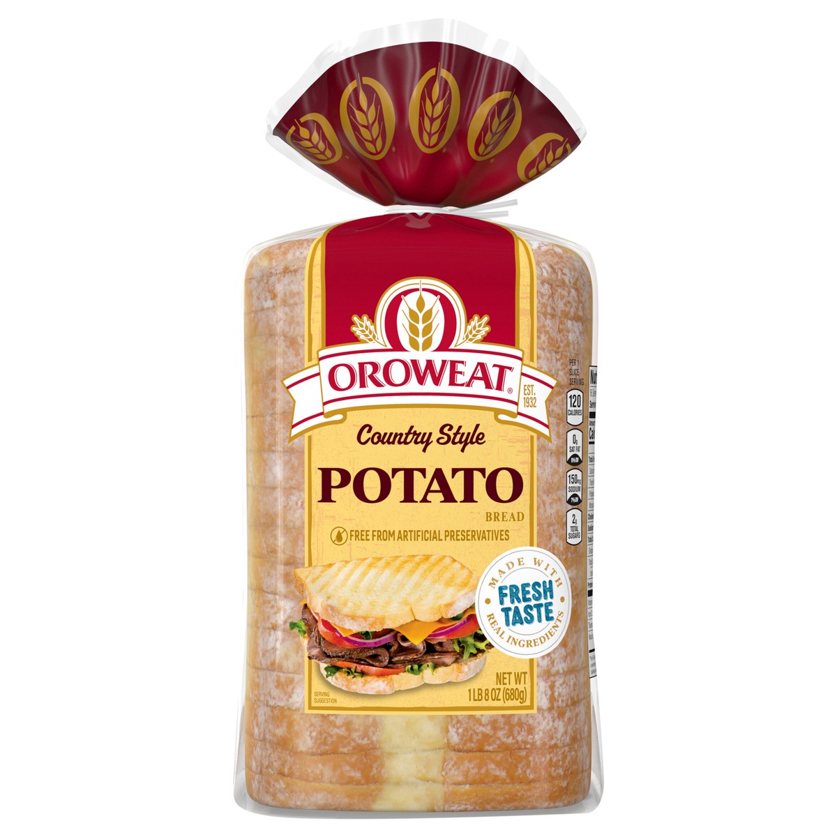 slide 1 of 5, Oroweat Country Style Potato Bread, 24 oz, 24 oz