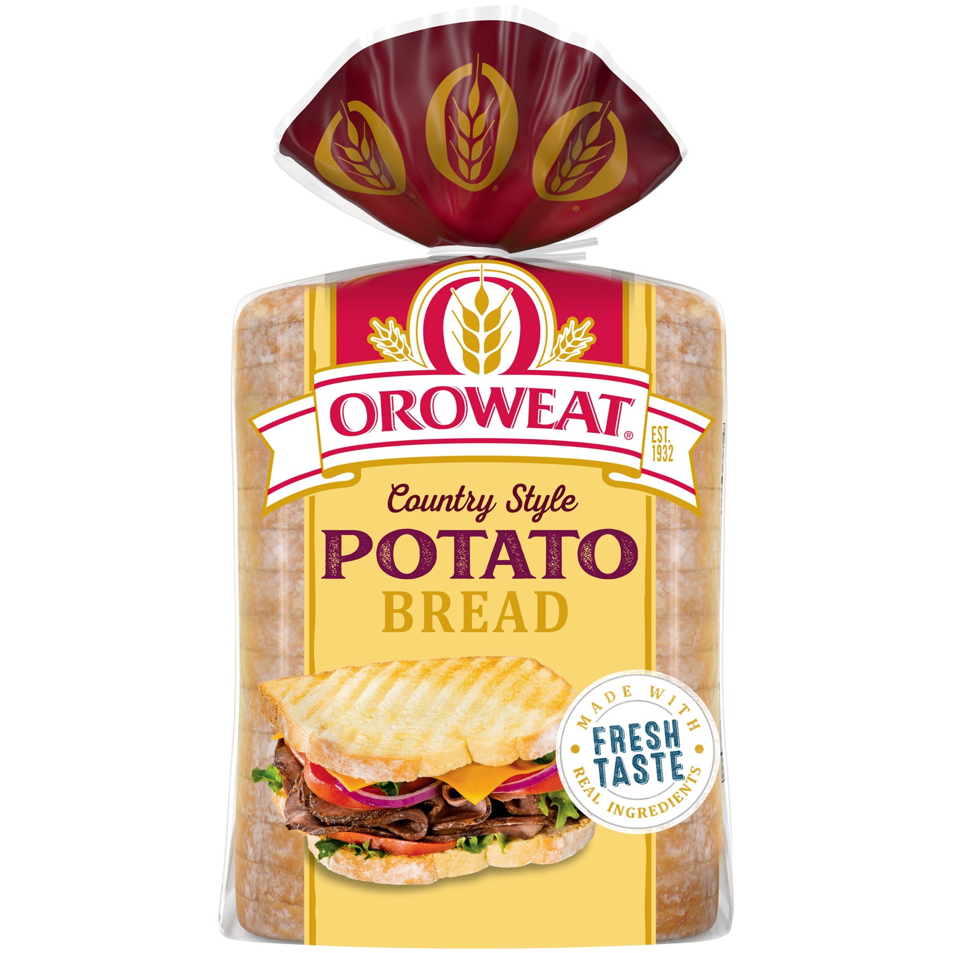 slide 1 of 5, Oroweat Country Style Potato Bread, 24 oz, Potato Bread, Bag, 24 oz