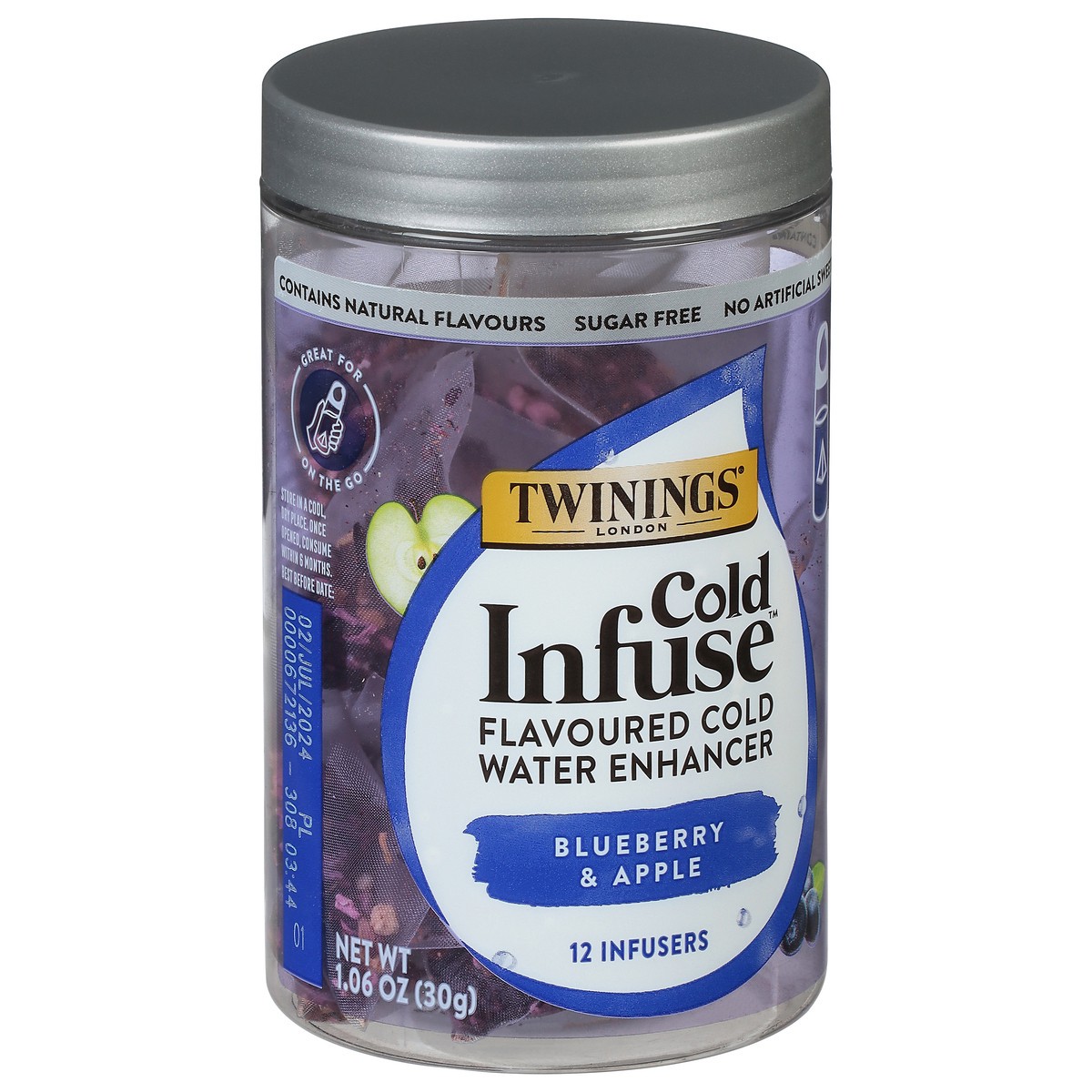 slide 7 of 9, Twinings Cold Infuse Blueberry & Apple Flavoured Cold Water Enhancer - 12 ct, 12 ct