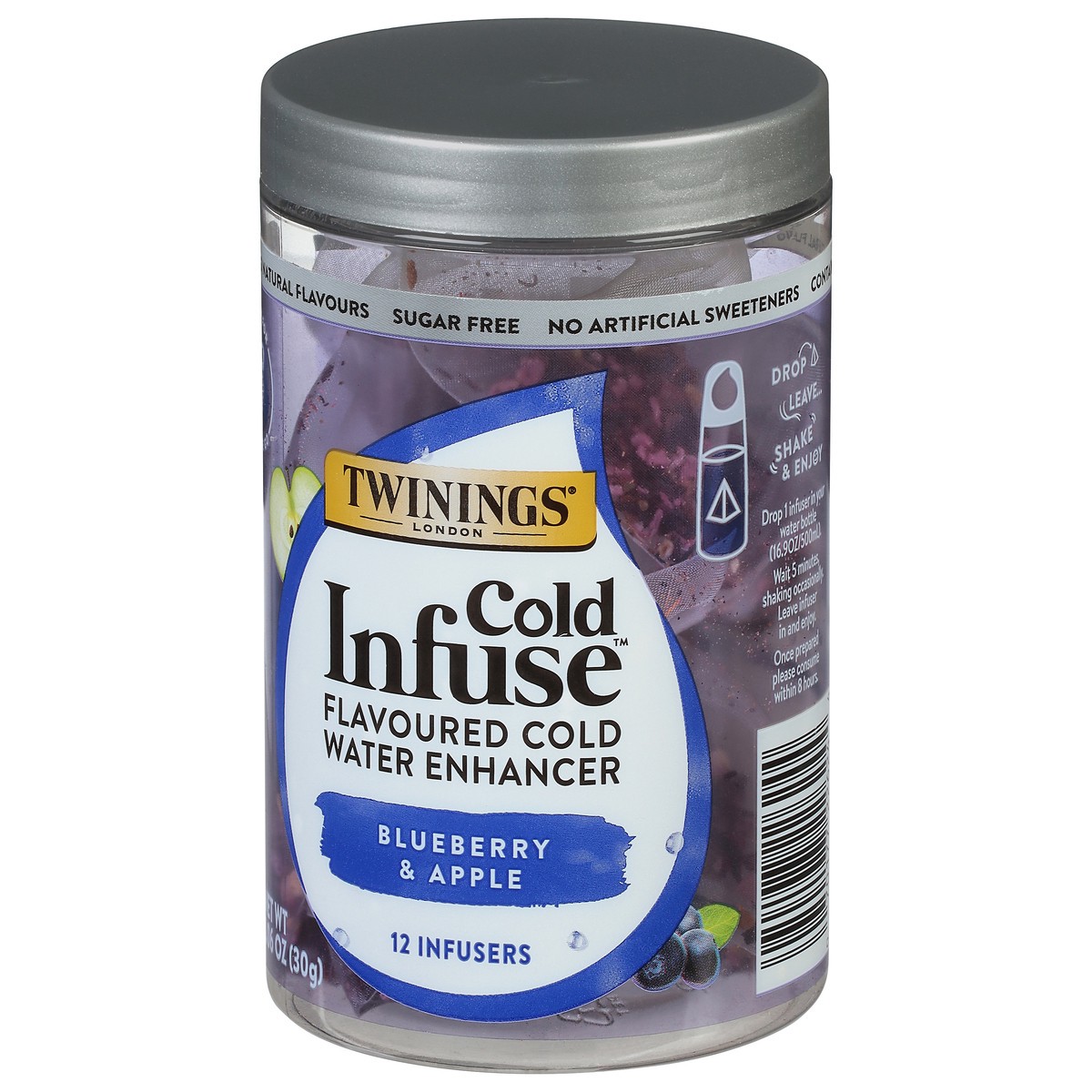 slide 9 of 9, Twinings Cold Infuse Blueberry & Apple Flavoured Cold Water Enhancer - 12 ct, 12 ct