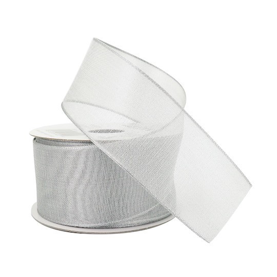slide 1 of 4, 1.5" X 3yd. Metallic Sheer Wired Ribbon By Celebrate It, 1.5 in x 3 yd