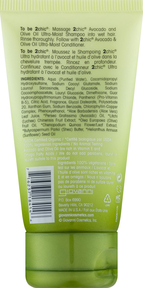 slide 3 of 3, Giovanni Shampoo, Avocado & Olive Oil, Ultra-Moist, 1.5 oz