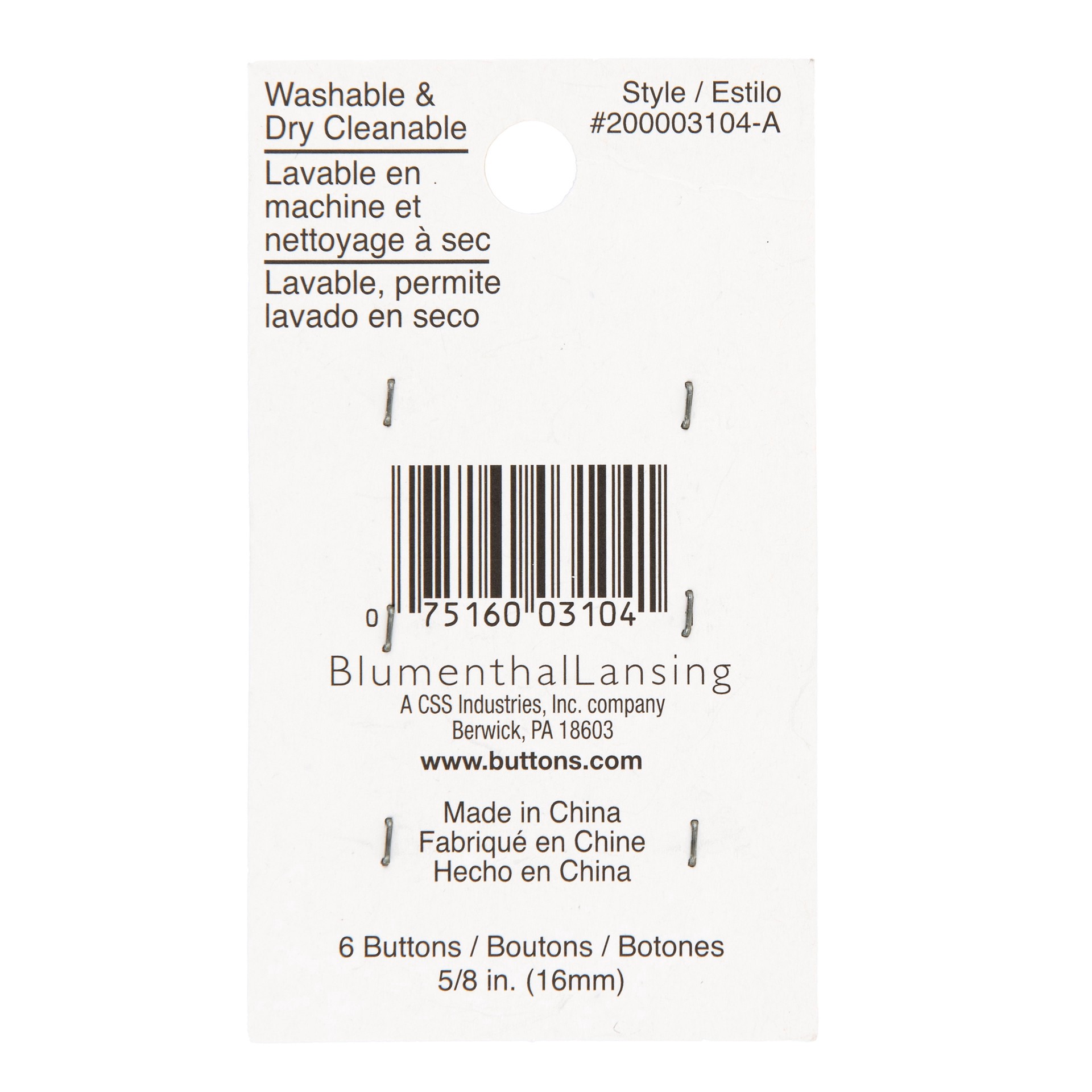 slide 3 of 3, Blumenthal Lansing Lamode 5/8" Beige & Stripe 4-Hole Buttons, 6ct., 6 ct