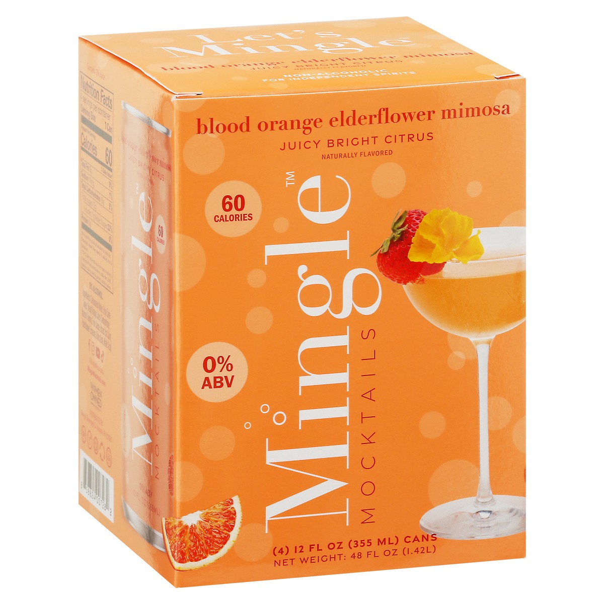 slide 2 of 9, Mingle Blood Orange Elderflower Mimosa Mocktails - 4 ct, 1 ct