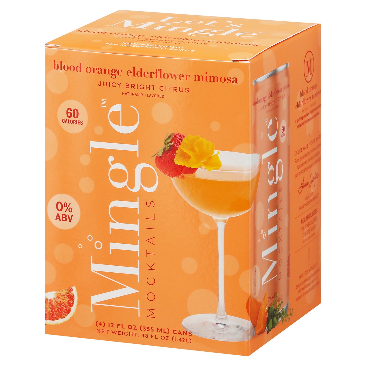 slide 7 of 9, Mingle Blood Orange Elderflower Mimosa Mocktails - 4 ct, 1 ct