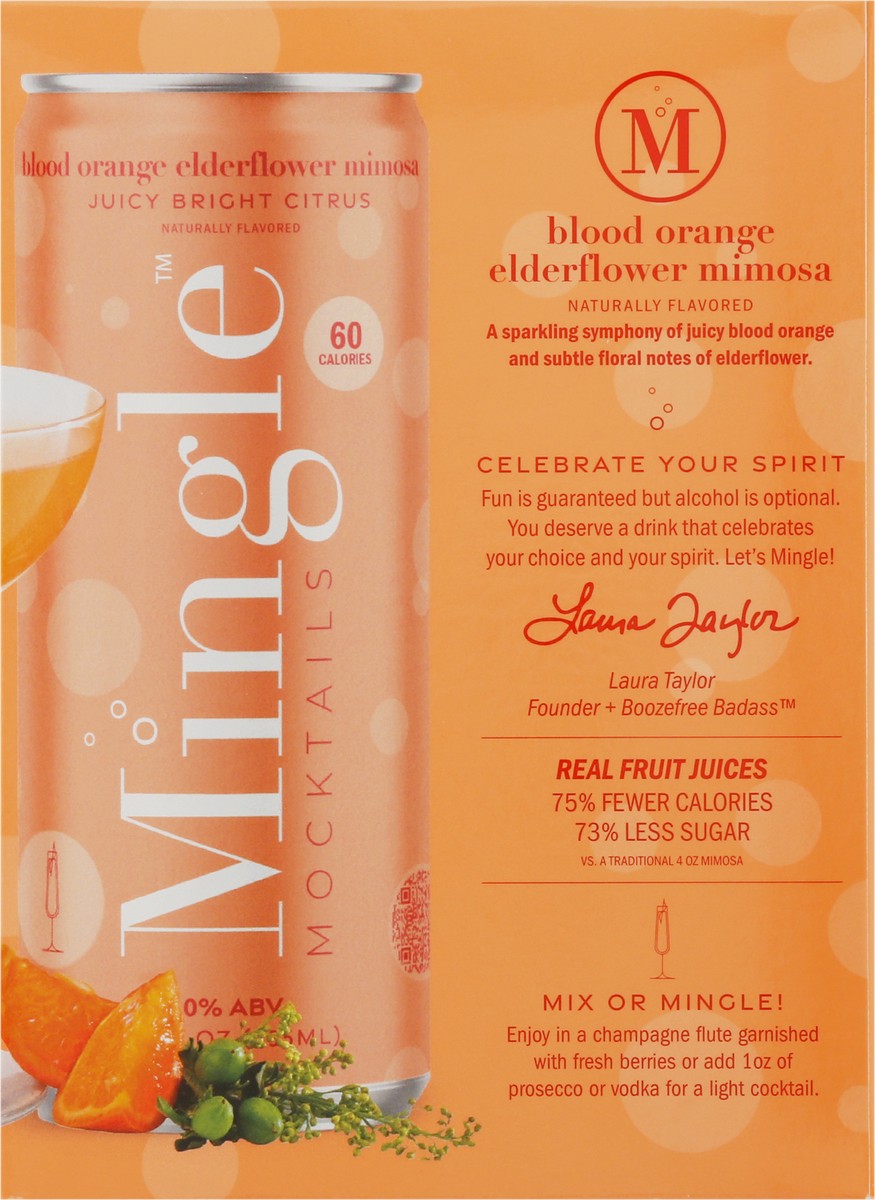 slide 6 of 9, Mingle Blood Orange Elderflower Mimosa Mocktails - 4 ct, 1 ct