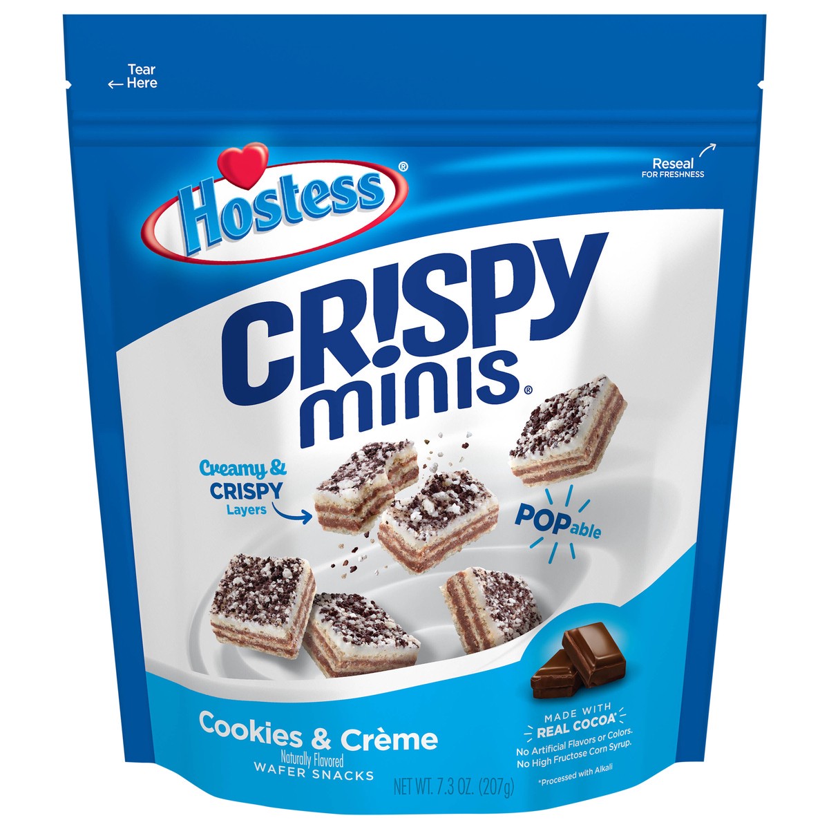 slide 1 of 1, HOSTESS CR!SPY MINIS, Cookies & Crème Bite-Sized Wafer Snacks, 7.3 oz, 7.3 oz