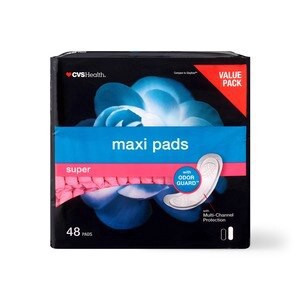 slide 1 of 1, CVS Health Maxi Pads, Super, 48 Ct, 1 ct