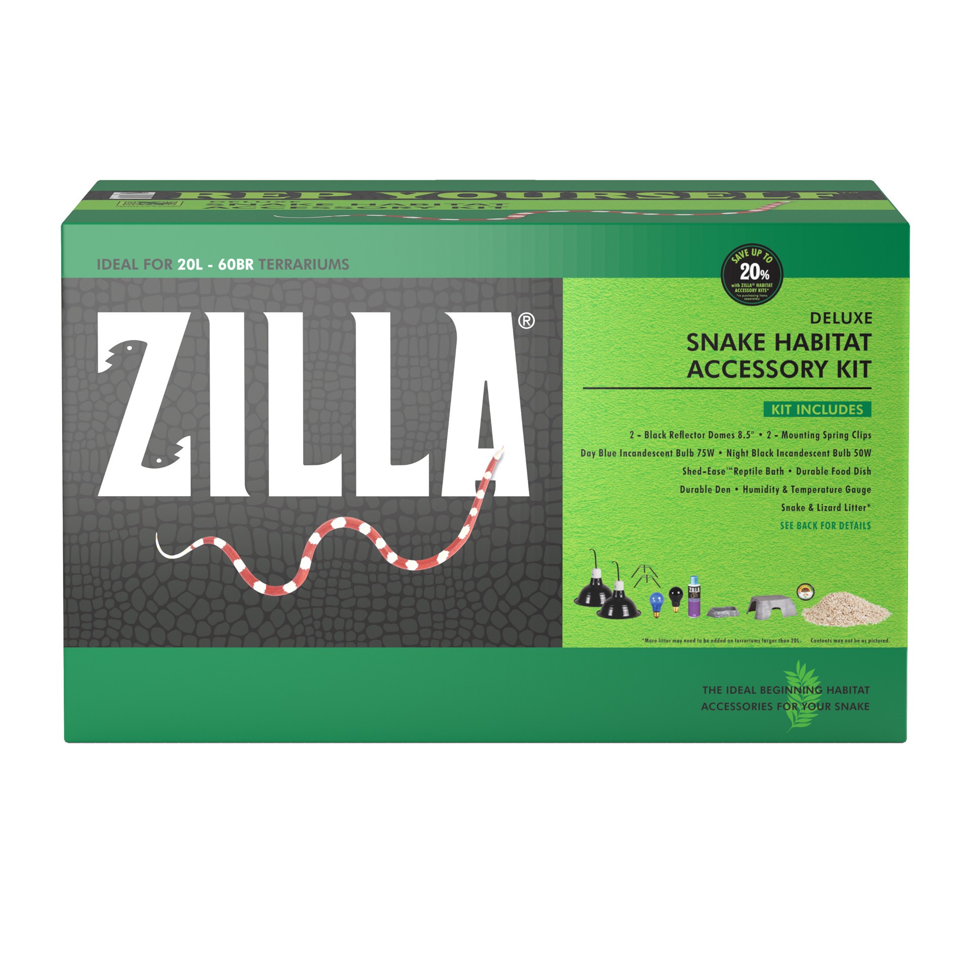 slide 2 of 5, Zilla Snake Habitat Accessory Kit, 20 L-60 BR, 1 ct