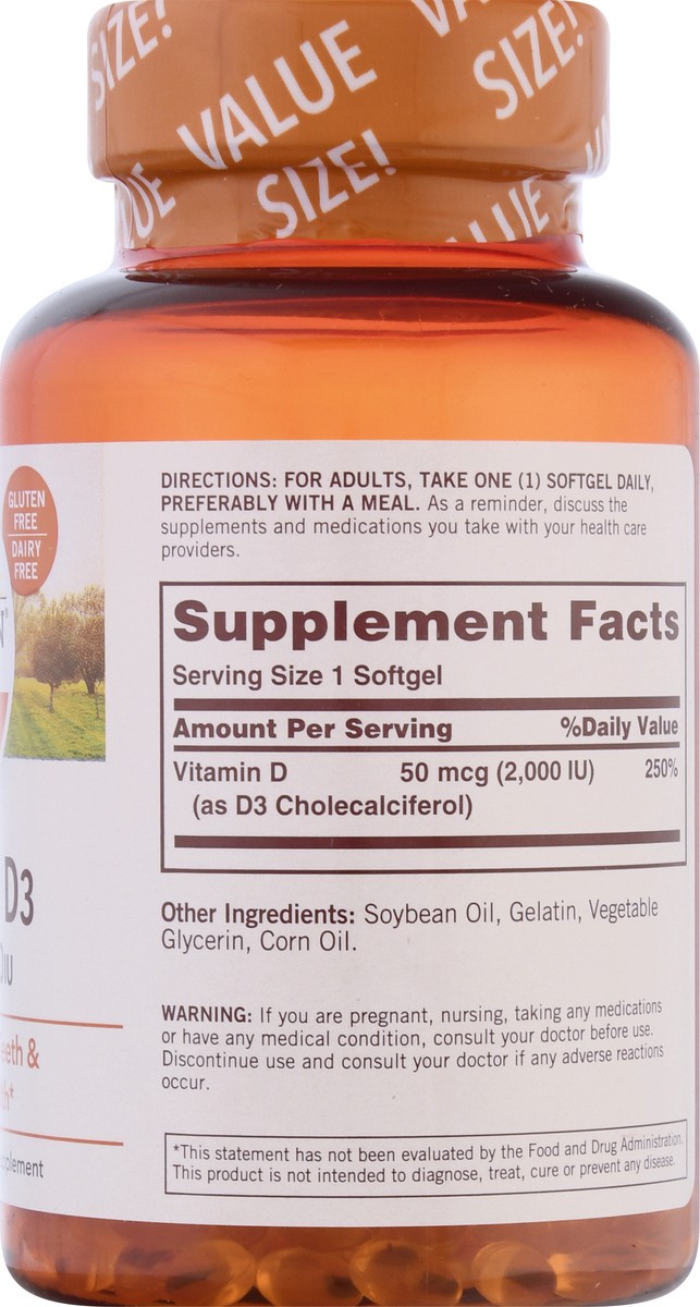 slide 6 of 12, Sundown Non-GMO 50 mcg Softgel Vitamin D3 350 ea, 350 ct