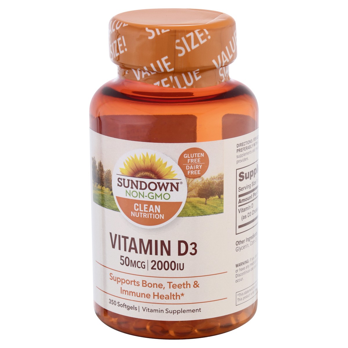 slide 10 of 12, Sundown Non-GMO 50 mcg Softgel Vitamin D3 350 ea, 350 ct