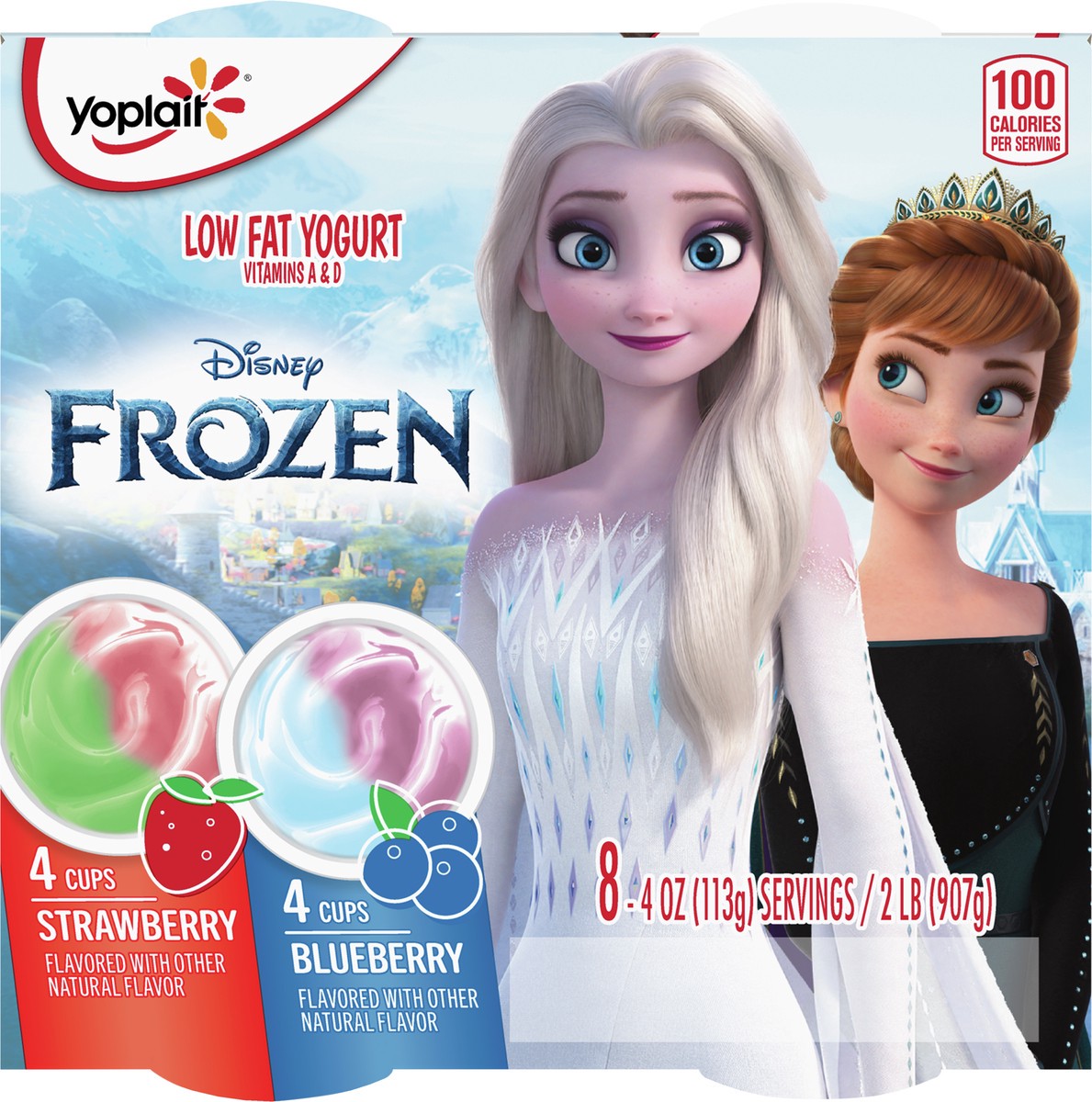 slide 3 of 9, Yoplait Low Fat Kids Yogurt, Disney Frozen Variety Pack, Gluten Free Snacks, 8 Yogurt Cups, 8 ct