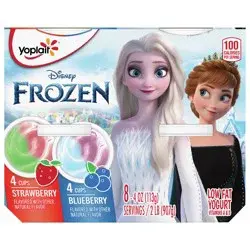Yoplait Disney Frozen Strawberry and Blueberry Low Fat Kids' Yogurt - 8pk/4oz Cups