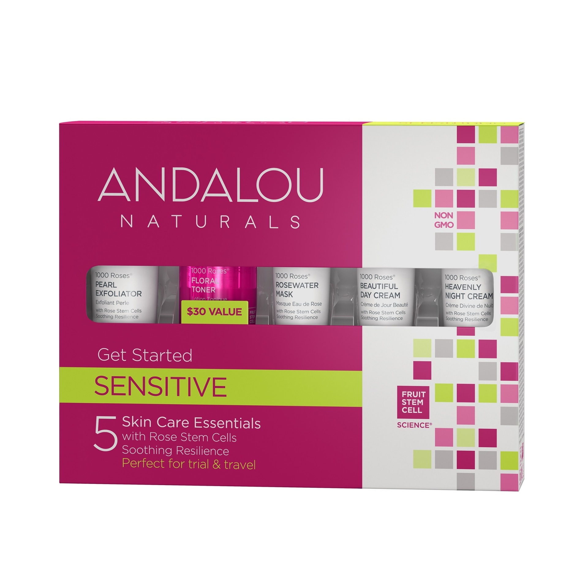 slide 1 of 1, Andalou Naturals Soothing Resilience Sensitive Skin Care Essentials, 5 ct