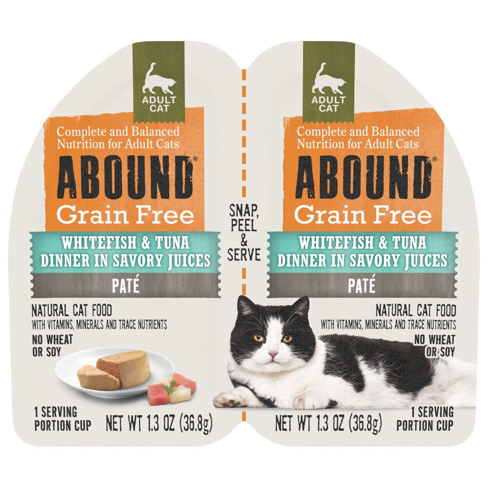 slide 2 of 2, Abound Whitefish & Tuna Pate Adult Cat Food Cups, 2 ct; 1.3 oz