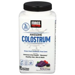 Force Factor Awesome Berries & Cream Colostrum 60 Soft Chews